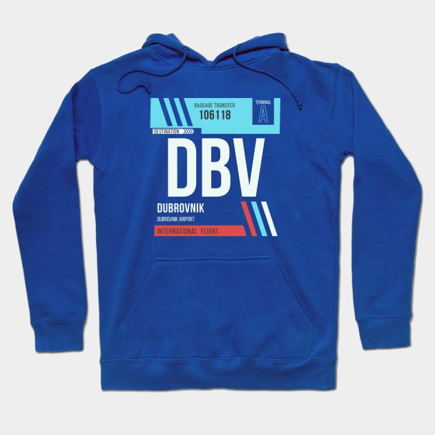 Dubrovnik (DBV) Airport Code Baggage Tag Hoodie by SLAG_Creative